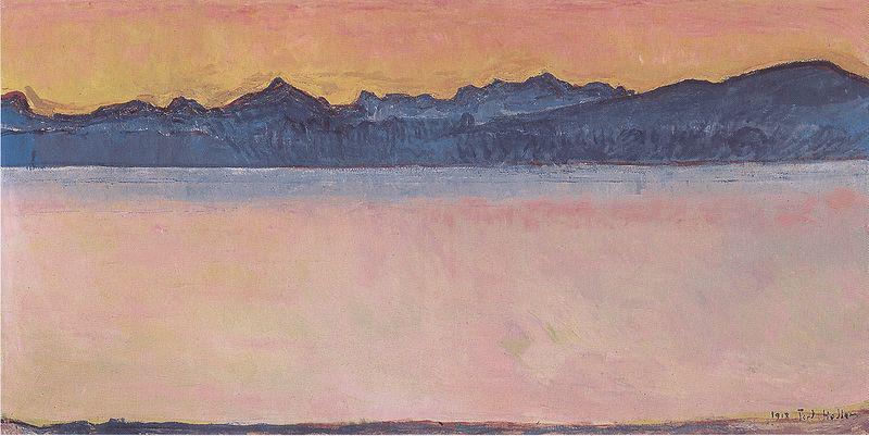 Ferdinand Hodler Genfersee mit Mont-Blanc im Morgenrot oil painting image